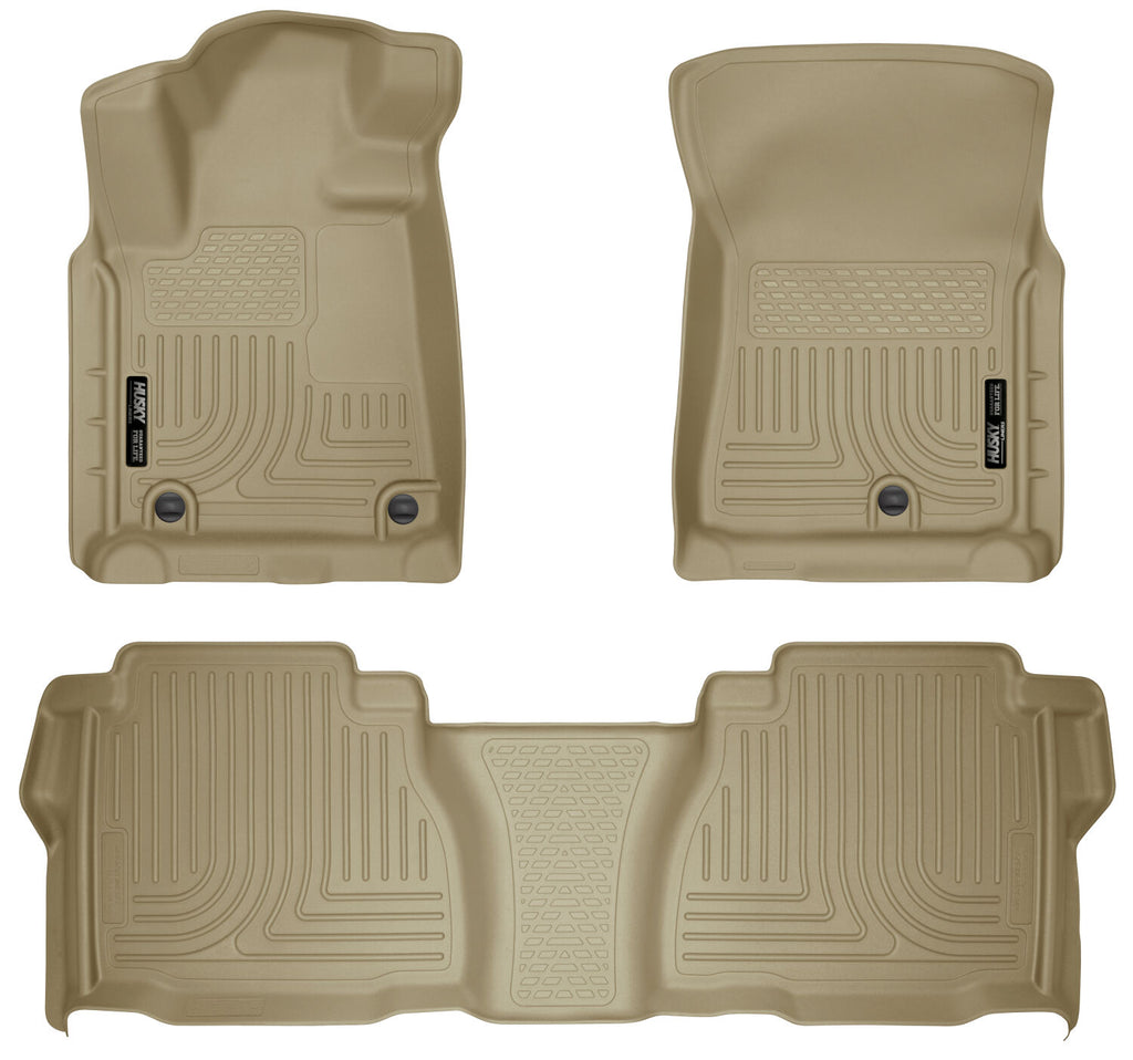 Husky Liners 2012 Toyota Tundra Double/CrewMax Cab WeatherBeater Combo Tan Floor Liners-Husky Liners-HSL98583