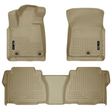 Load image into Gallery viewer, Husky Liners 2012 Toyota Tundra Double/CrewMax Cab WeatherBeater Combo Tan Floor Liners-Husky Liners-HSL98583