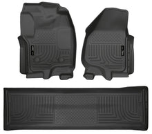 Load image into Gallery viewer, Husky Liners 2012.5 Ford SD Crew Cab WeatherBeater Combo Black Floor Liners (w/o Manual Trans Case)-Husky Liners-HSL99711