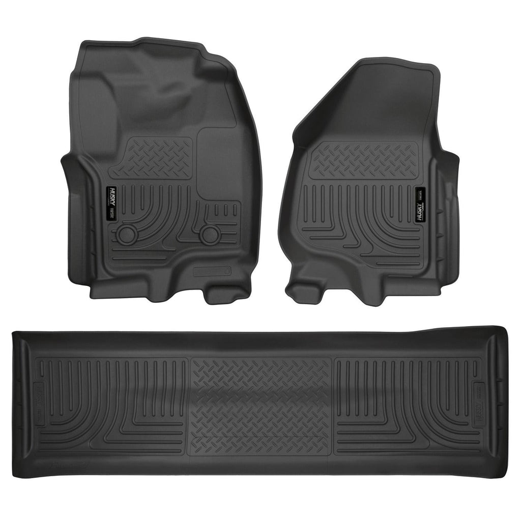 Husky Liners 2012.5 Ford SD Crew Cab WeatherBeater Combo Black Floor Liners (w/o Manual Trans Case)-Husky Liners-HSL99711
