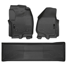 Load image into Gallery viewer, Husky Liners 2012.5 Ford SD Crew Cab WeatherBeater Combo Black Floor Liners (w/o Manual Trans Case)-Husky Liners-HSL99711