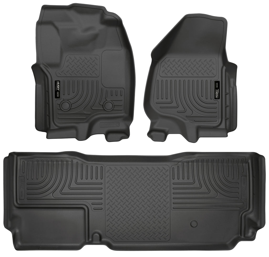 Husky Liners 2012.5 Ford SD Super Cab WeatherBeater Combo Black Floor Liners (w/o Manual Trans Case)-Husky Liners-HSL99721