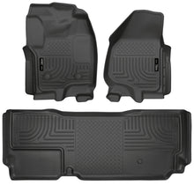Load image into Gallery viewer, Husky Liners 2012.5 Ford SD Super Cab WeatherBeater Combo Black Floor Liners (w/o Manual Trans Case)-Husky Liners-HSL99721