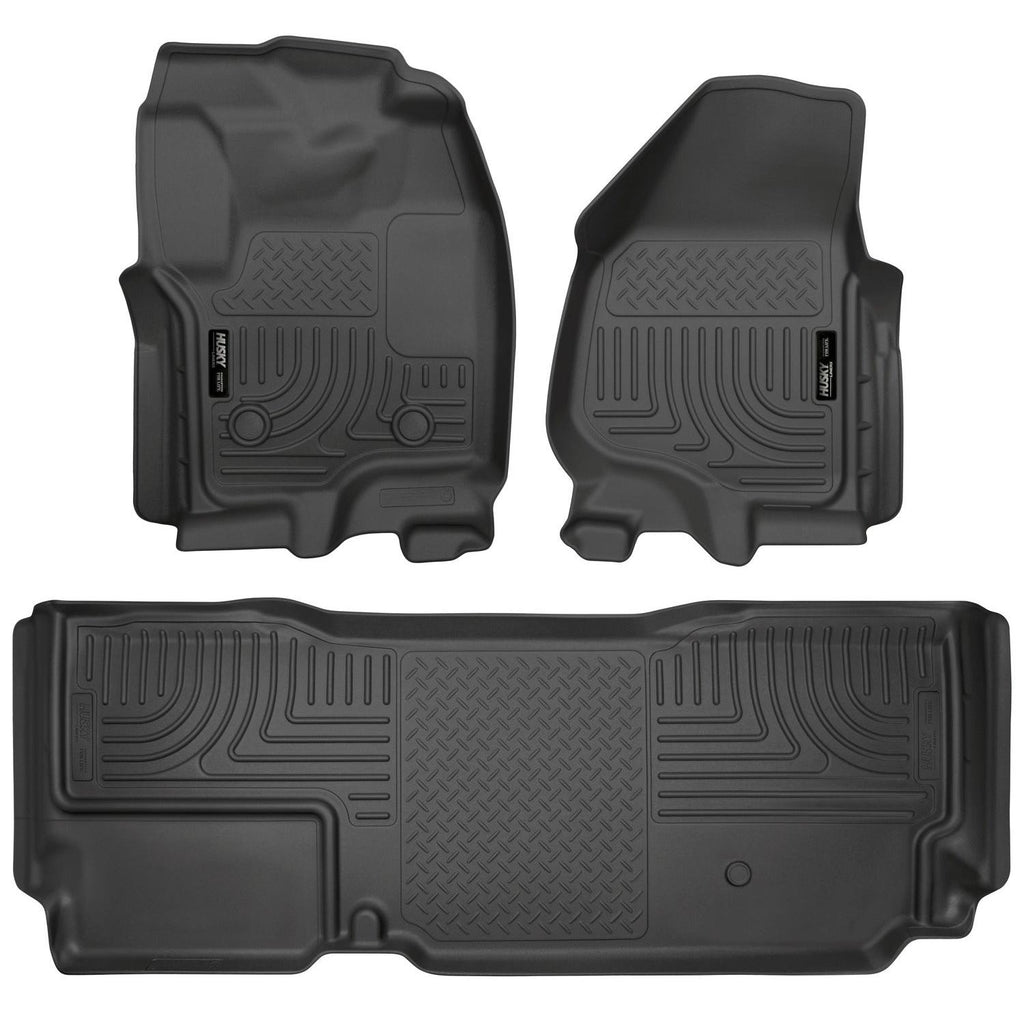 Husky Liners 2012.5 Ford SD Super Cab WeatherBeater Combo Black Floor Liners (w/o Manual Trans Case)-Husky Liners-HSL99721