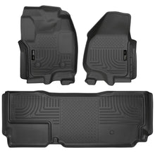 Load image into Gallery viewer, Husky Liners 2012.5 Ford SD Super Cab WeatherBeater Combo Black Floor Liners (w/o Manual Trans Case)-Husky Liners-HSL99721