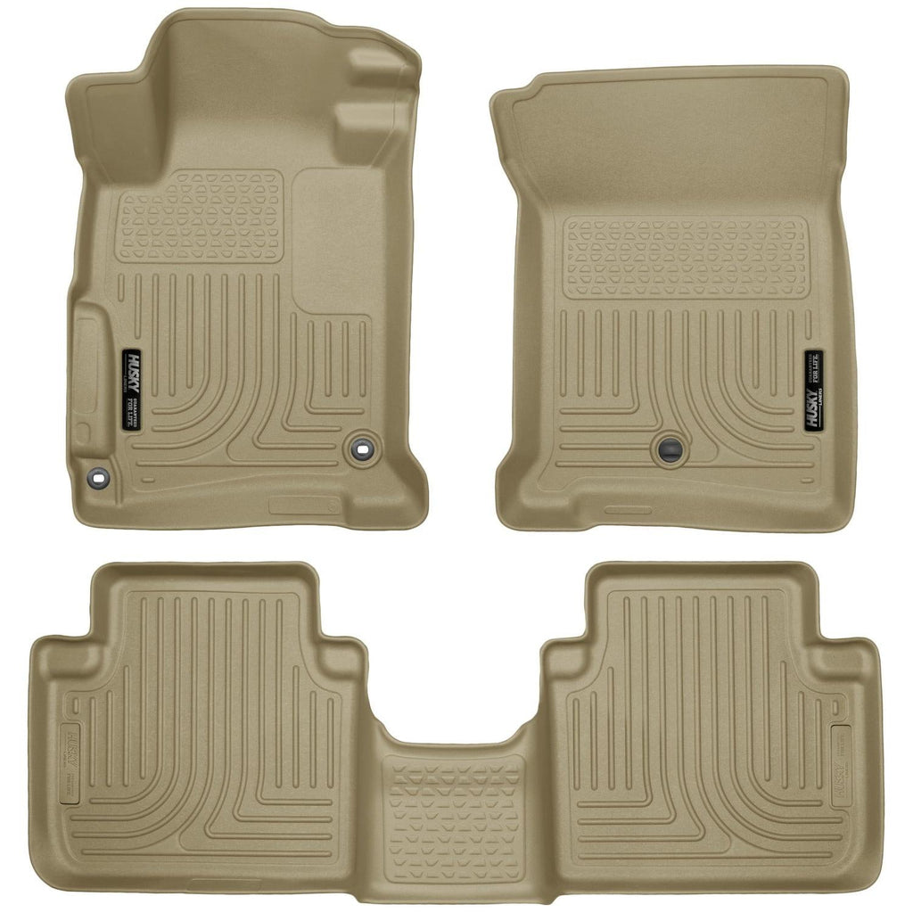 Husky Liners 2013 Honda Accord WeatherBeater Tan Front & 2nd Seat Floor Liners (4-Door Sedan Only)-Husky Liners-HSL98483