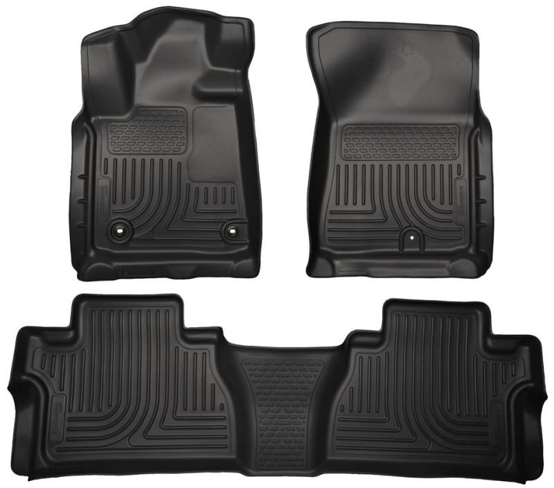 Husky Liners 2014 Toyota Tundra Double Cab Pickup WeatherBeater Black Front & 2nd Seat Floor Liners-Husky Liners-HSL99561
