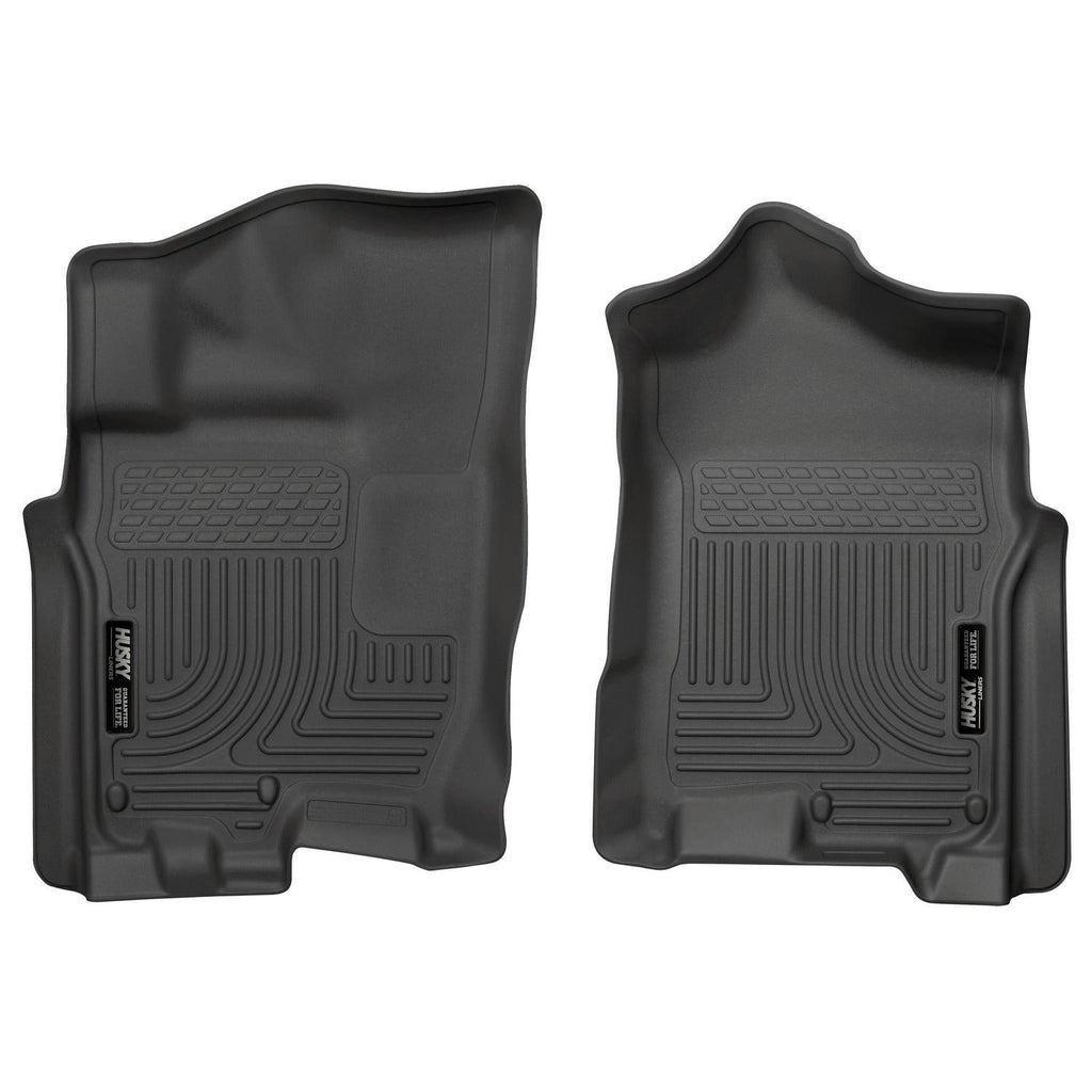 Husky Liners 2016 Nissan Titan XD Crew Cab WeatherBeater Front Row Black Floor Liners-Husky Liners-HSL13601