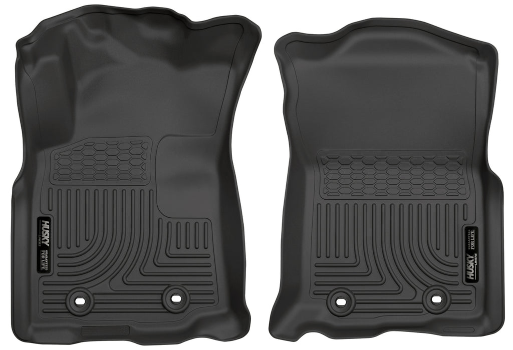 Husky Liners 2018 Toyota Tacoma Double Cab w/ Standard Trans WeatherBeater Black Front Floor Liners-Husky Liners-HSL13981