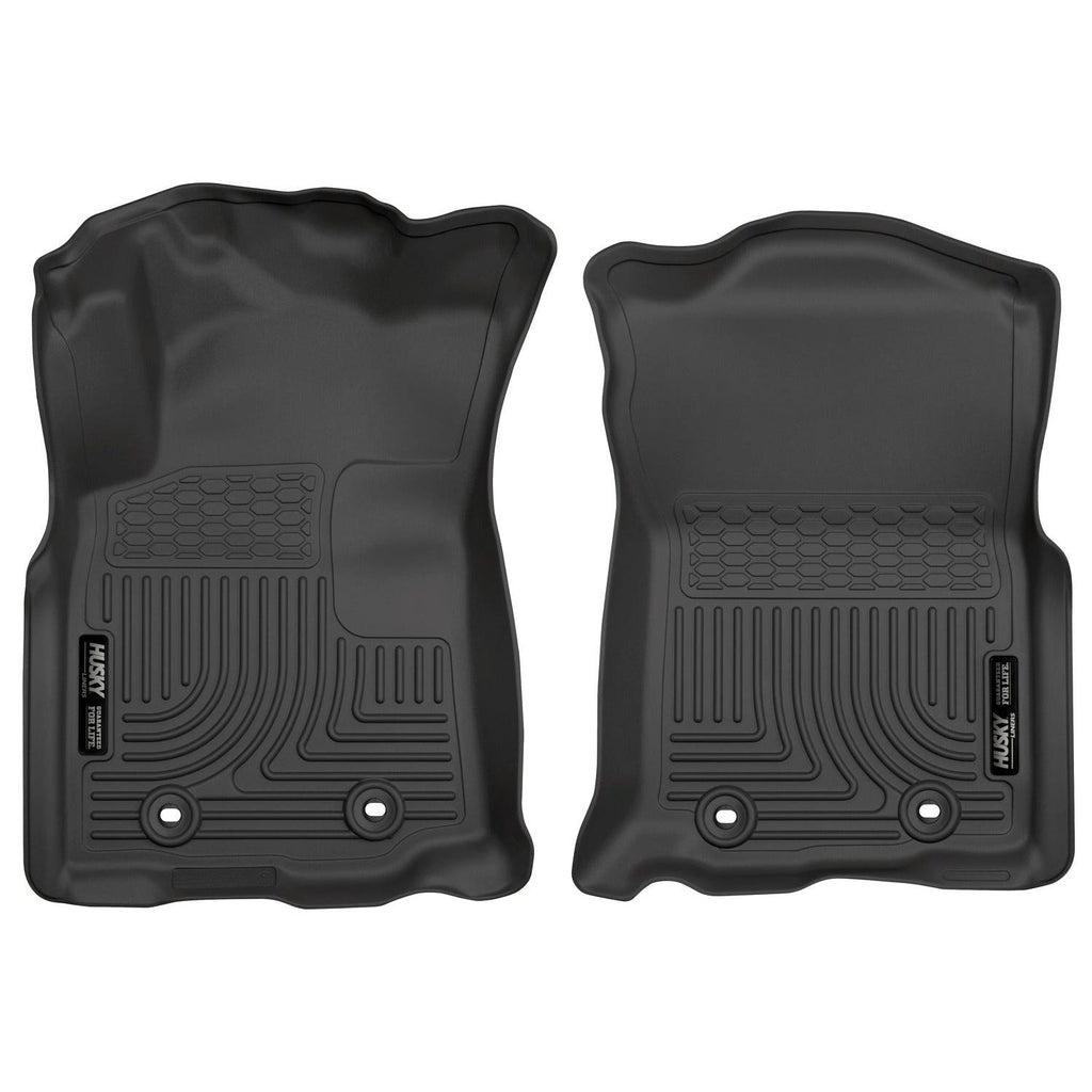 Husky Liners 2018 Toyota Tacoma Double Cab w/ Standard Trans WeatherBeater Black Front Floor Liners-Husky Liners-HSL13981