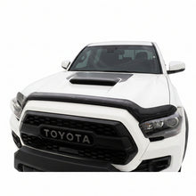 Load image into Gallery viewer, Husky Liners smoke hood shield installed on a white Toyota Tacoma front view