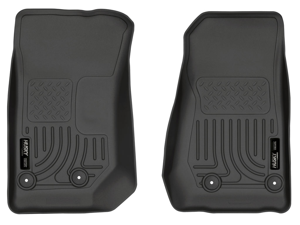 Husky Liners 14 Jeep Wrangler 2/4 Door Weatherbeater Black Front Floor Liners - Husky Liners HSL18041