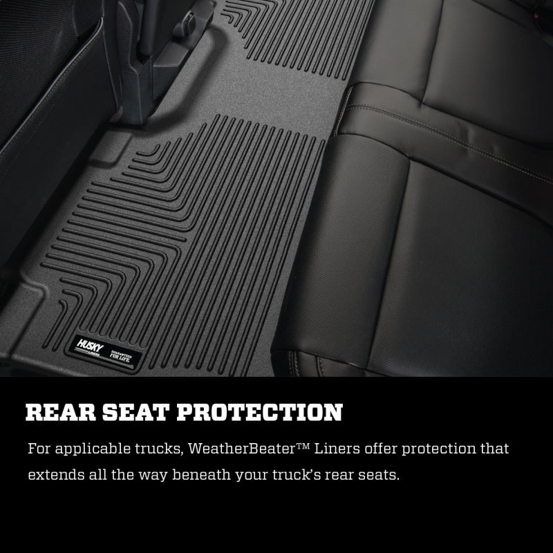 Husky Liners 11-12 Ford Super Duty Crew & Extended Cab WeatherBeater Front Row Black Floor Liners - Husky Liners HSL18731