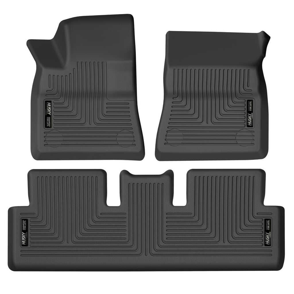 Husky Liners 17-21 Tesla 3 Weatherbeater Front & 2nd Seat Floor Liners - Black - Husky Liners HSL95091