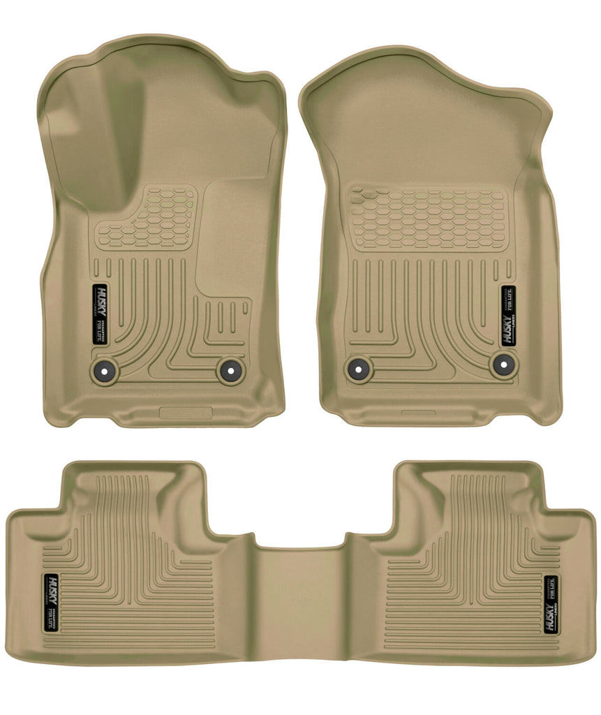 Husky Liners 16-22 Dodge Durango Weatherbeater Tan Front & 2nd Seat Floor Liners - Husky Liners HSL99153