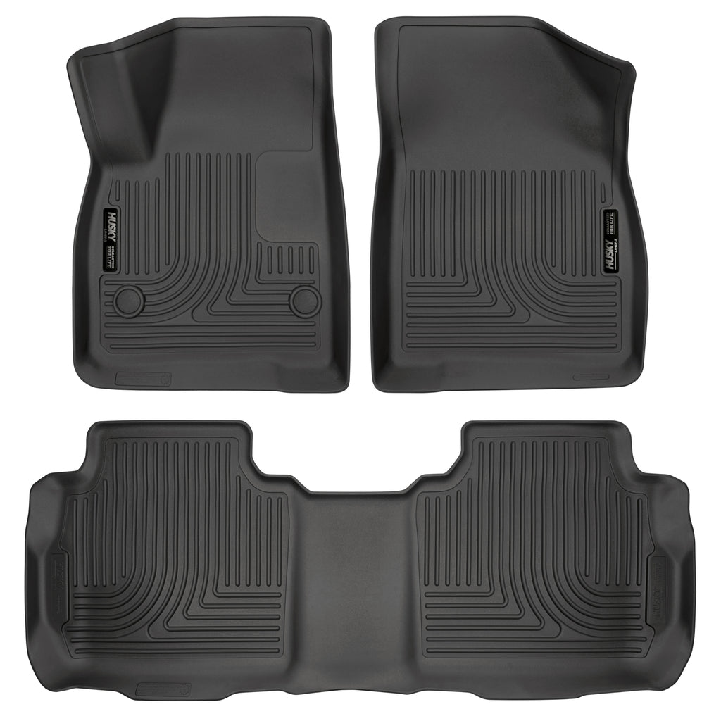 Husky Liners Weatherbeater 17-23 Cadillac XT5 / 17-23 GMC Acadia Front & 2nd Seat Floor Liners - Blk-Husky Liners-HSL99141