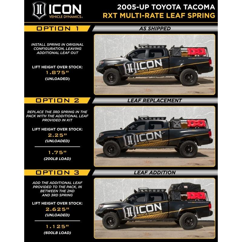 ICON 05-15 Toyota Tacoma 0-3.5in/16-17 Toyota Tacoma 0-2.75in Stg 10 Suspension System w/Tubular Uca ICON ICOK53010T