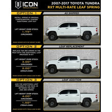 Load image into Gallery viewer, ICON 2007+ Toyota Tundra Multi Rate RXT Leaf Pack w/Add In Leaf - Black Ops Auto Works