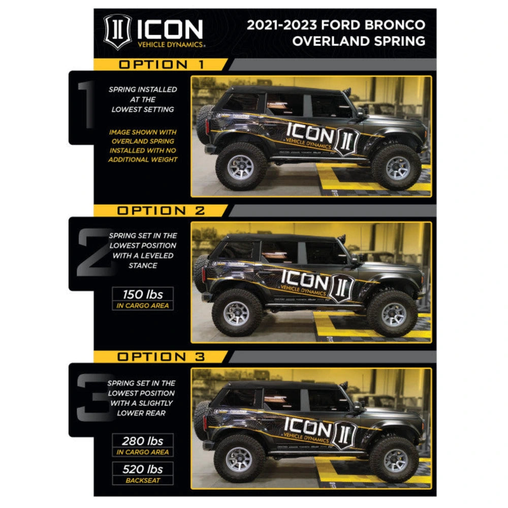 ICON 21-23 Ford Bronco Rear 2.5in VS RR Coilover Kit Heavy Rate Spring - ICON 48711X