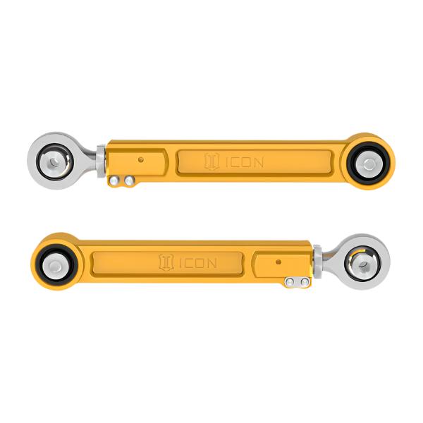 ICON 22-23 Toyota Tundra / 2024 Toyota Tacoma Billet Rear Upper Link Kit - Gold Anodized ICON ICO54102G