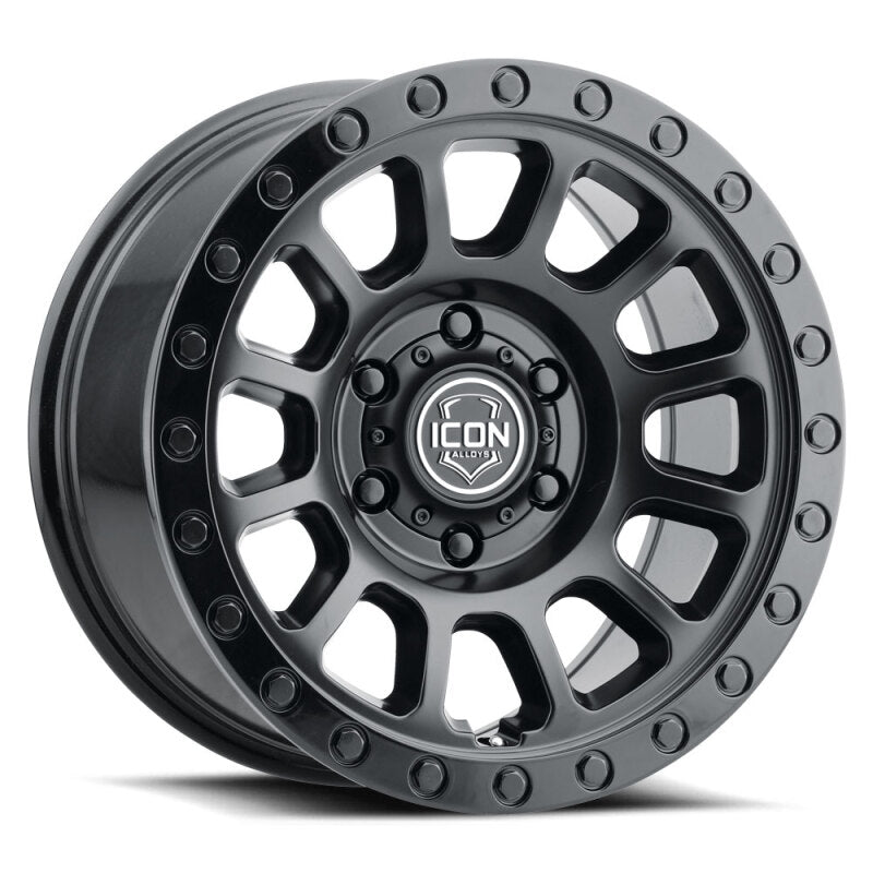 ICON Hulse Double Black wheel shown from a front angle.