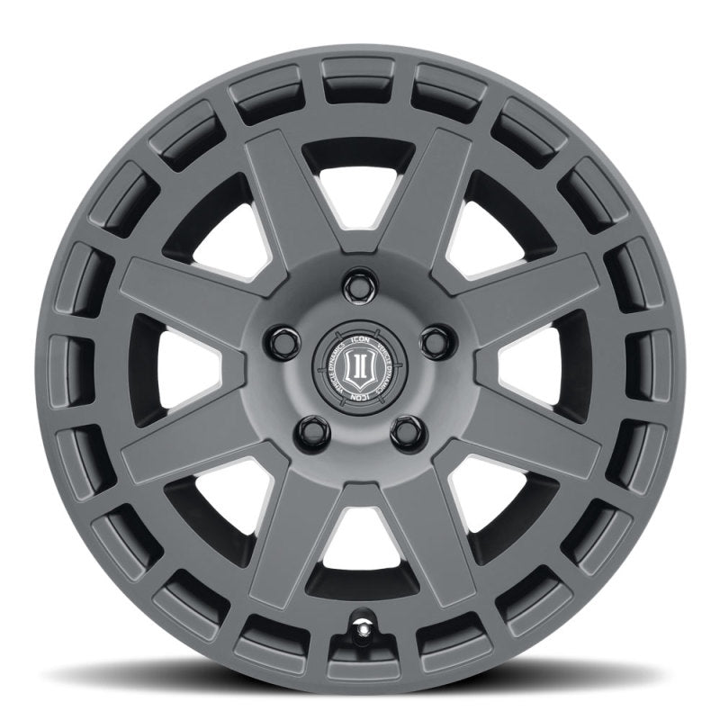 ICON Compass 17x8.5 6x5.5 0mm Offset 4.75in BS Satin Black Wheel ICON ICO3217858347SB