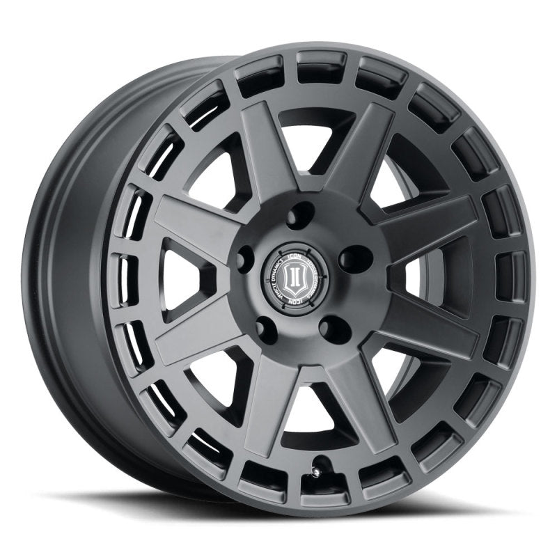 ICON Compass 17x8.5 6x5.5 0mm Offset 4.75in BS Satin Black Wheel ICON ICO3217858347SB