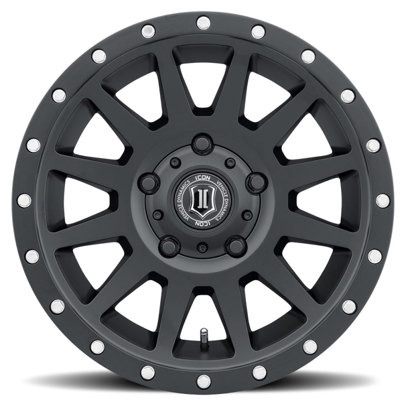 ICON Compression 17x8.5 5x150 25mm Offset 5.75in BS 110.1mm Bore Satin Black Wheel ICON ICO2017855557SB