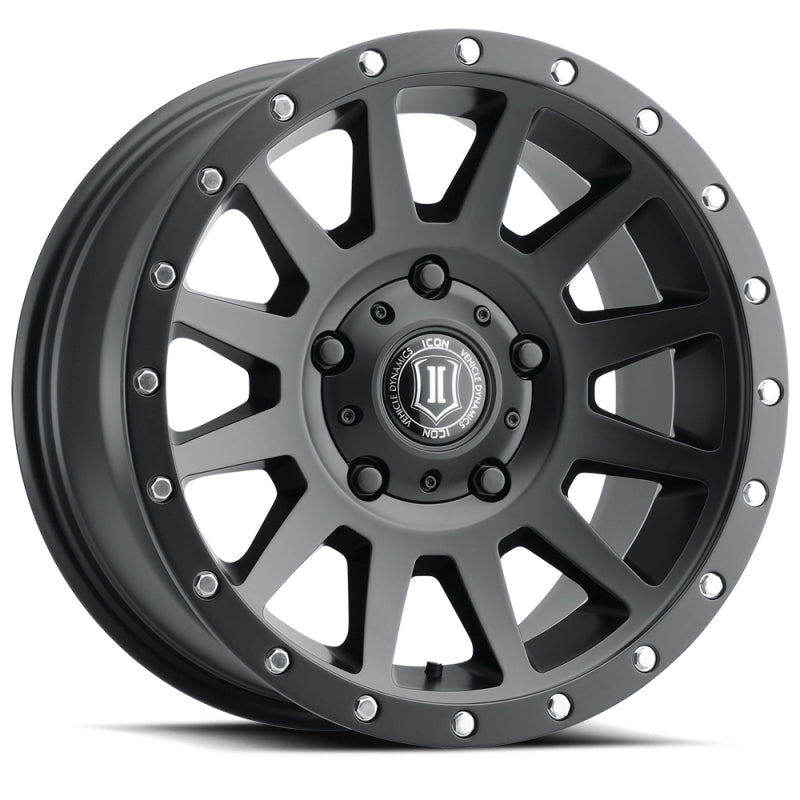 ICON Compression 17x8.5 5x150 25mm Offset 5.75in BS 110.1mm Bore Satin Black Wheel ICON ICO2017855557SB