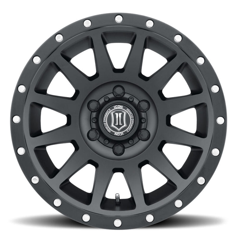 ICON Compression 17x8.5 5x5 -6mm Offset 4.5in BS 71.5mm Bore Satin Black Wheel ICON ICO2017857345SB