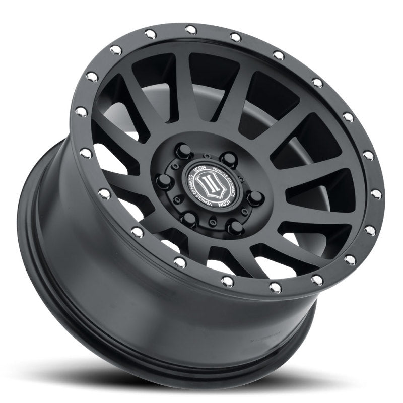 ICON Compression 17x8.5 6x5.5 25mm Offset 5.75in BS 95.1mm Bore Satin Black Wheel ICON ICO2017859057SB