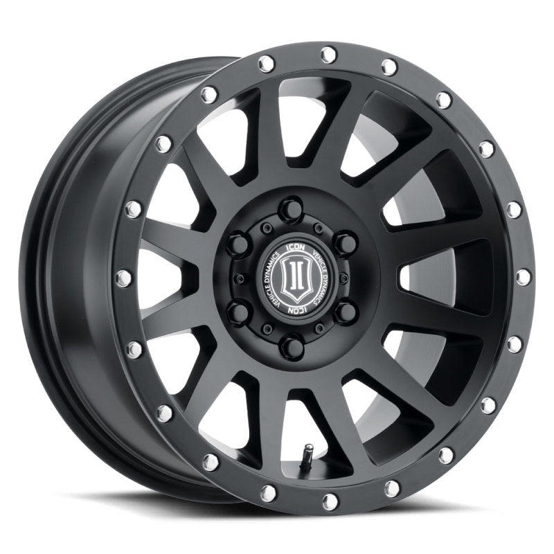 ICON Compression 17x8.5 6x5.5 25mm Offset 5.75in BS 95.1mm Bore Satin Black Wheel ICON ICO2017859057SB