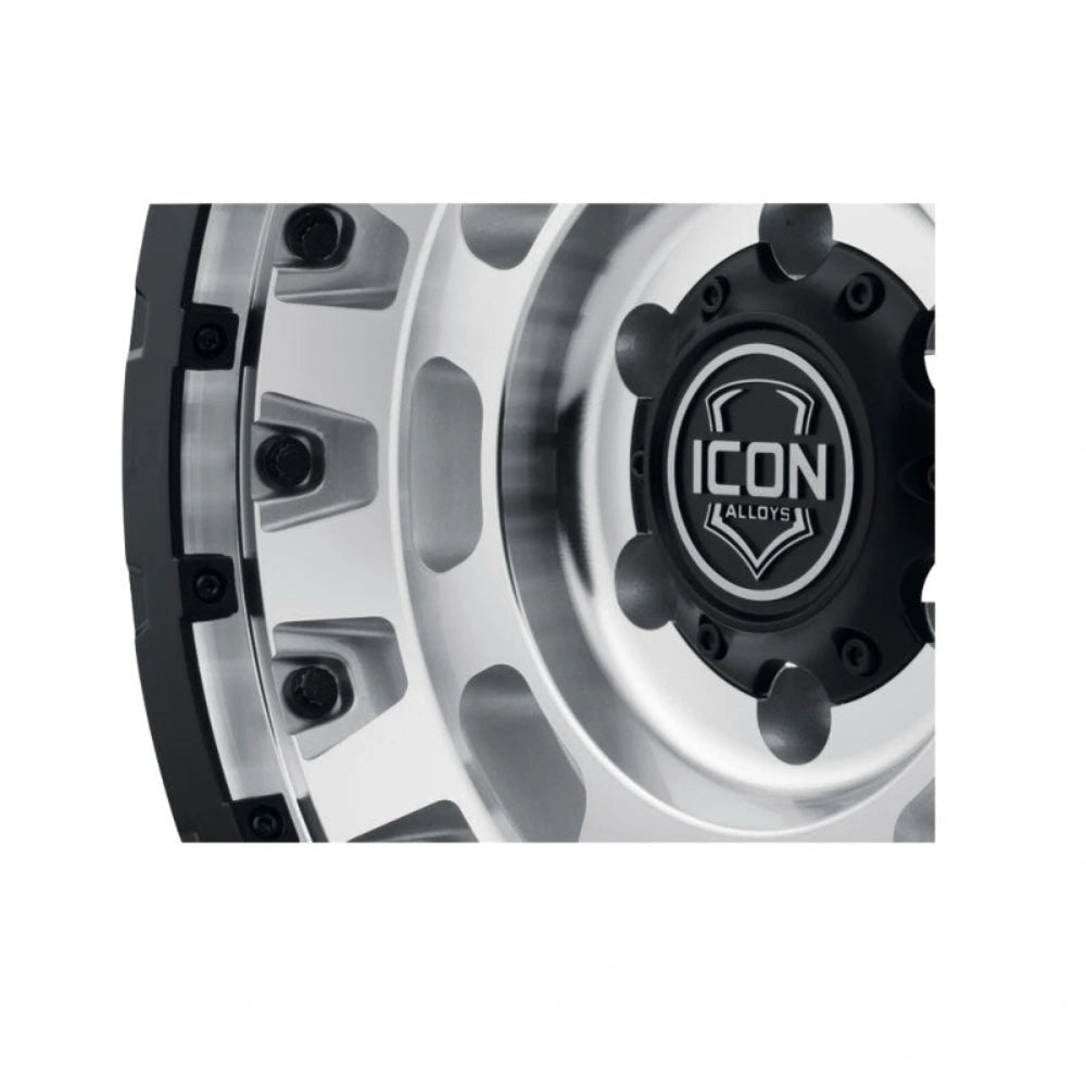 ICON Hammer Pro 17x8.5 / 5x5 / -6mm / 4.5in BS - Silver Machined - ICON 21017857345SM