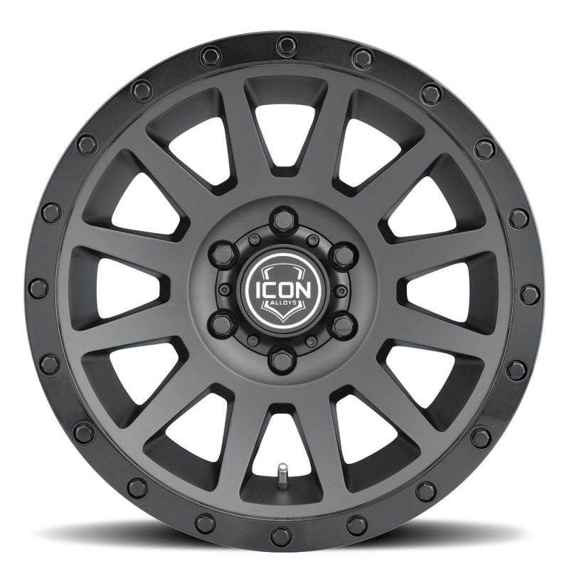 ICON Compression 18x9 6x5.5 0mm Offset 5in BS 106.1mm Bore Double Black Wheel - ICON 2018908350DB