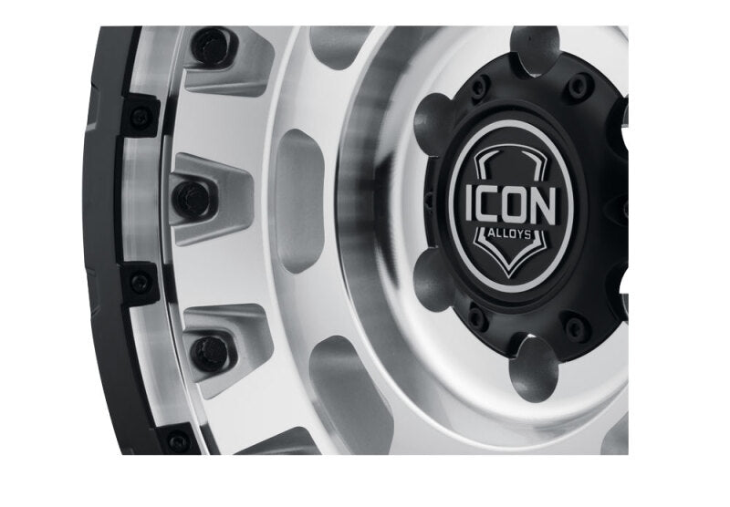 ICON Hammer Pro 17x8.5 / 5x5 / -6mm / 4.5in BS - Silver Machined - ICON 21017857345SM
