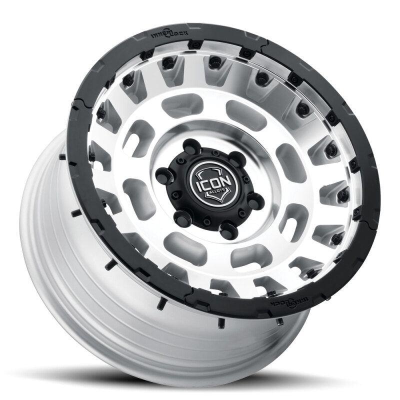 ICON Hammer Pro 17x8.5 / 5x5 / -6mm / 4.5in BS - Silver Machined - ICON 21017857345SM