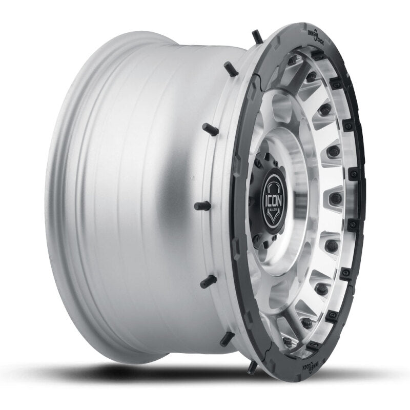 ICON Hammer Pro 17x8.5 / 5x5 / -6mm / 4.5in BS - Silver Machined - ICON 21017857345SM