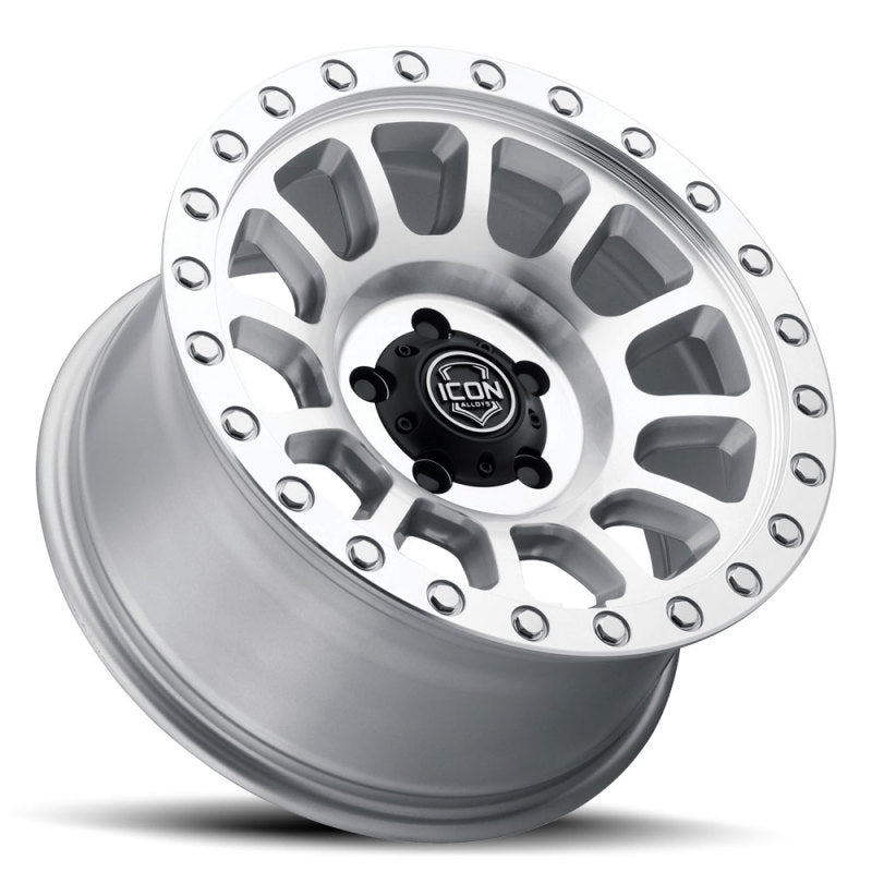 ICON Hulse 17 X 8.5 6 X 135 6mm Offset 5in BS Silver Machined - ICON 8017856350SM