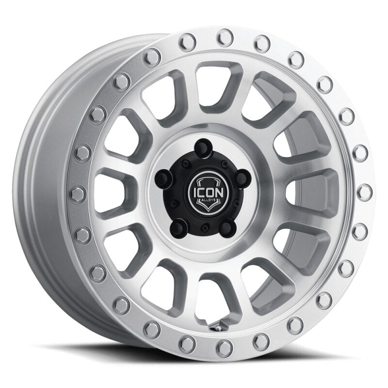 ICON Hulse 18x9 8x6.5 12mm Offset 5.5in BS Silver Machined - ICON 8018908055SM