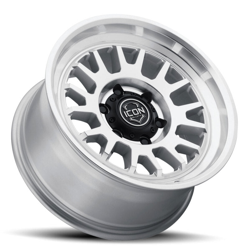 ICON Anza 17x8.5 5x150 25mm Offset 5.75in BS Silver Machined Wheel - ICON 8217855557SM