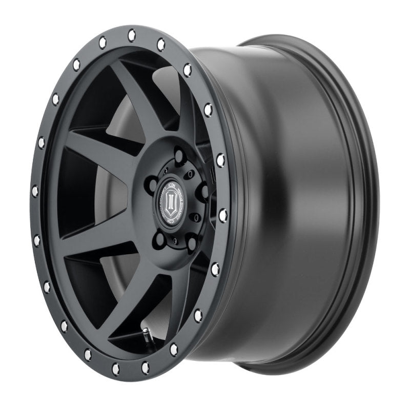 ICON Rebound 17x8.5 5x4.5 0mm Offset 4.75in BS 71.5mm Bore Satin Black Wheel ICON ICO1817856547SB