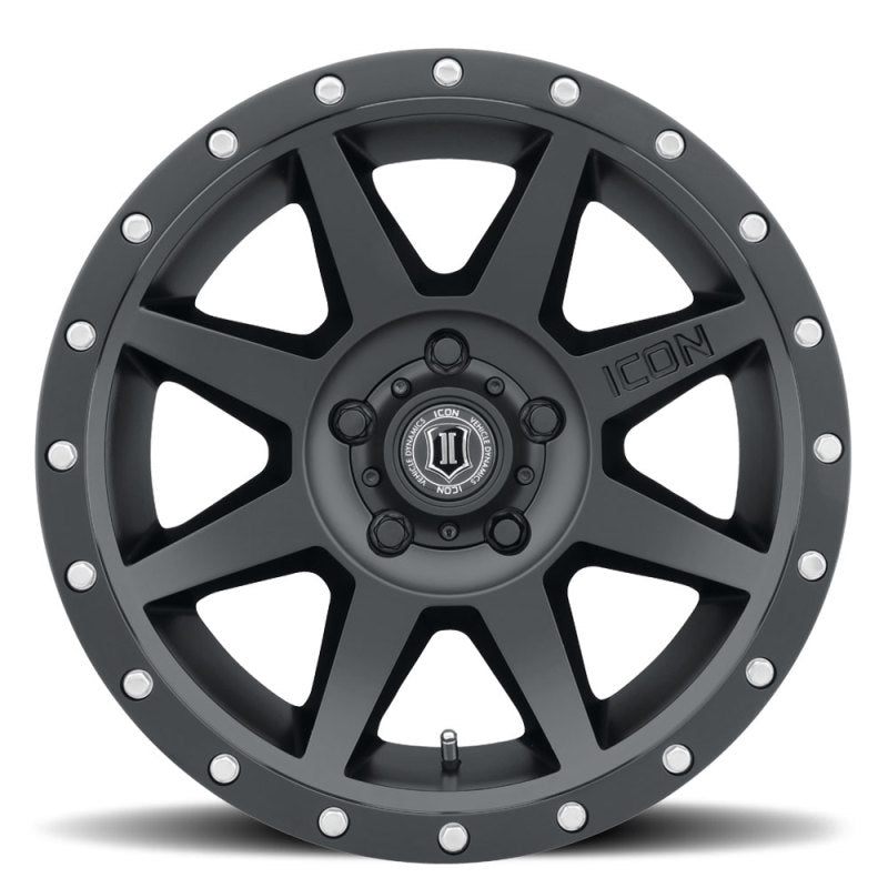 ICON Rebound 17x8.5 5x5.5 0mm Offset 4.75in BS Satin Black Wheel ICON ICO1817858547SB