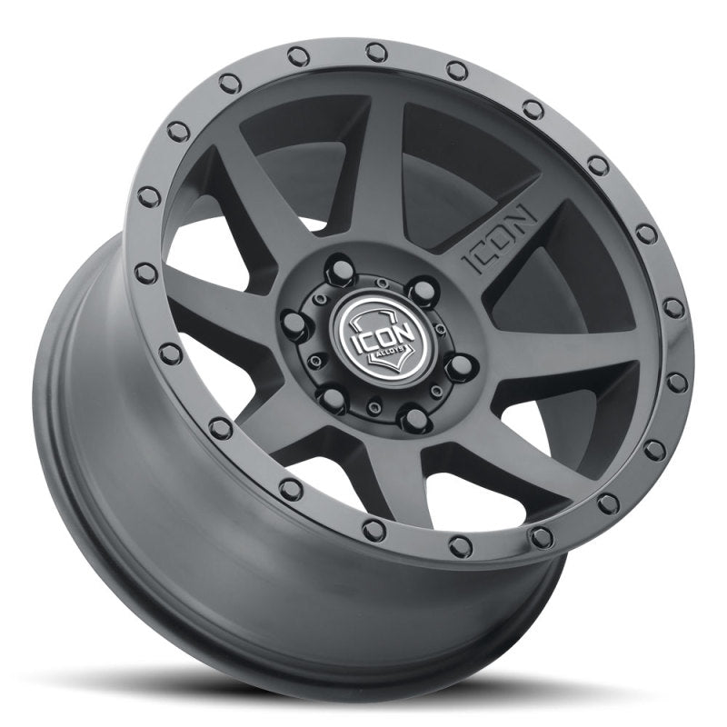 ICON Rebound 17x8.5 6x5.5 0mm Offset 4.75in BS 106.1mm Bore Double Black Wheel ICON ICO1817858347DB