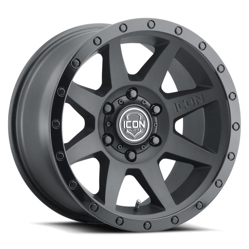 ICON Rebound 17x8.5 6x5.5 0mm Offset 4.75in BS 106.1mm Bore Double Black Wheel - Black Ops Auto Works