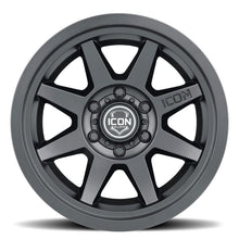 Load image into Gallery viewer, ICON Rebound 17x8.5 6x5.5 0mm Offset 4.75in BS 106.1mm Bore Satin Black Wheel ICON ICO1917858347SB