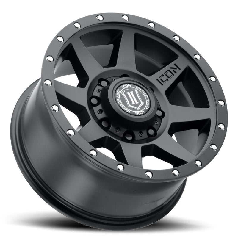 ICON Rebound 17x8.5 8x170 6mm Offset 5in BS 125mm Bore Satin Black Wheel ICON ICO1817858150SB