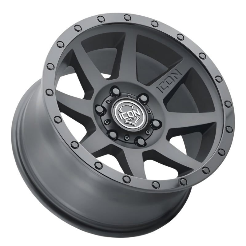 ICON Rebound 18x9 6x135 6mm Offset 5.25in BS 87.1mm Bore Double Black Wheel ICON ICO1818906352DB