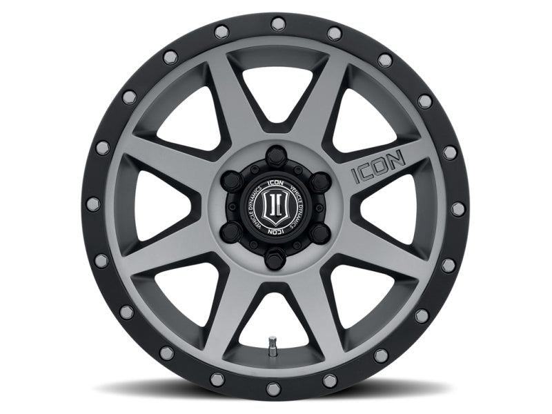 ICON Rebound 18x9 6x5.5 0mm Offset 5in BS 106.1mm Bore Titanium Wheel - Black Ops Auto Works