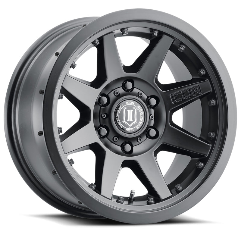 ICON Rebound Pro 17x8.5 6x135 6mm Offset 5in BS 87.1mm Bore Satin Black Wheel ICON ICO21817856350SB
