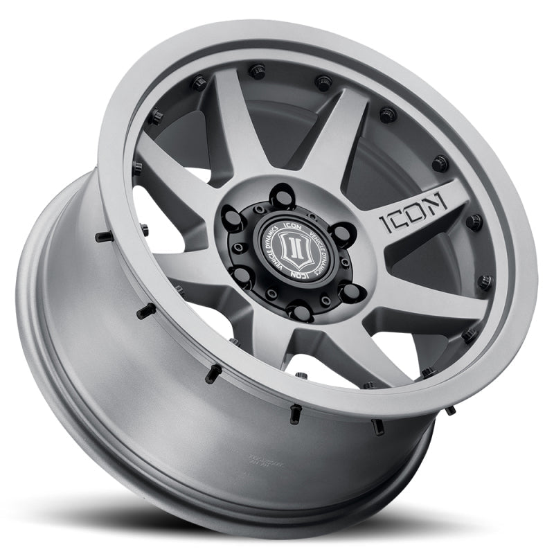 ICON Rebound Pro 17x8.5 6x135 6mm Offset 5in BS 87.1mm Bore Titanium Wheel ICON ICO21817856350TT